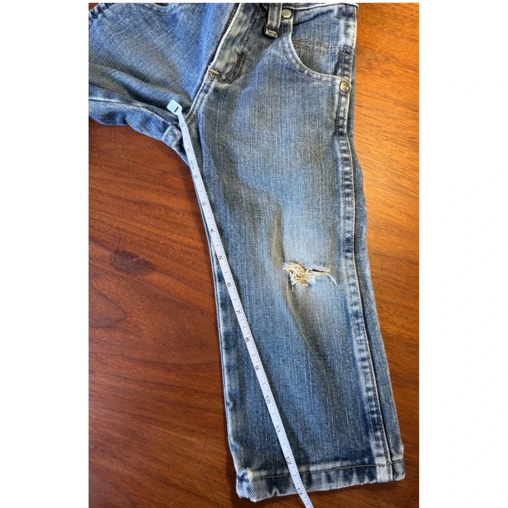 Wrangler Retro Toddler Boy 2T Slim Straight  Jeans Medium Wash Distressed Cowboy